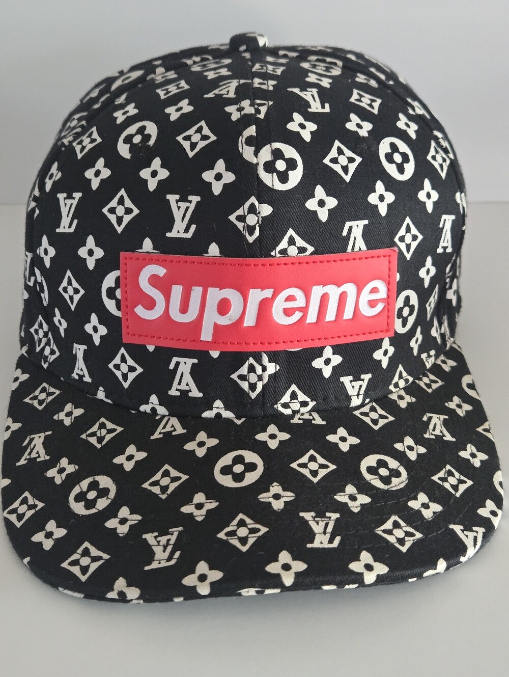 Supreme x Louis Vuitton Black Logo Monogram Bucket Hat